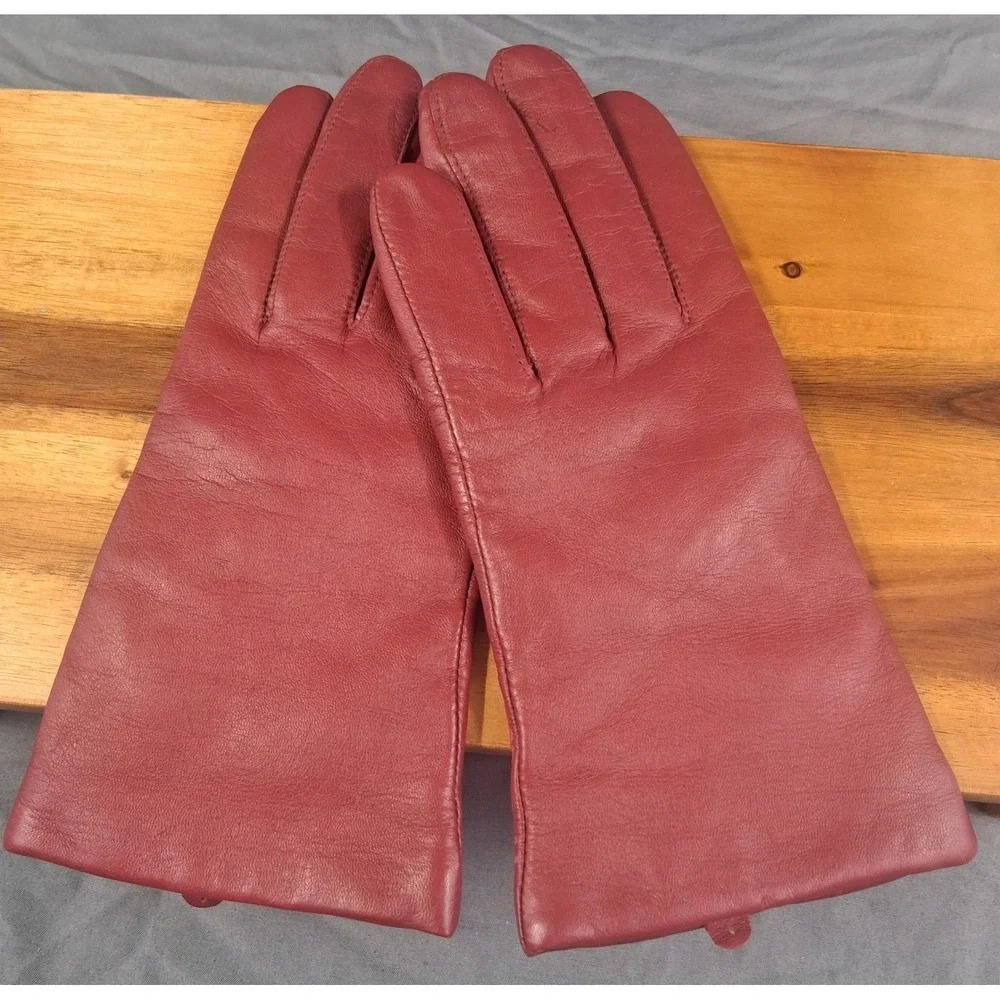 Jaclyn Smith Women‎ Leather Gloves Thinsulate Insulation Red Size Large